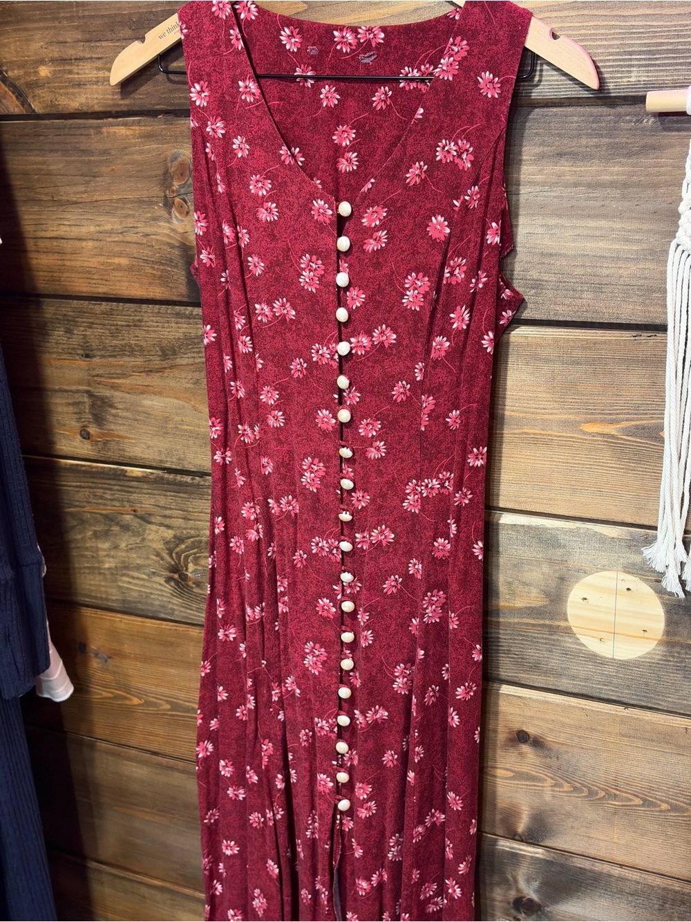 Vintage 90s cottagecore romantic boho whimsical Floral Button-Front Midi Dress - Picture 2 of 9